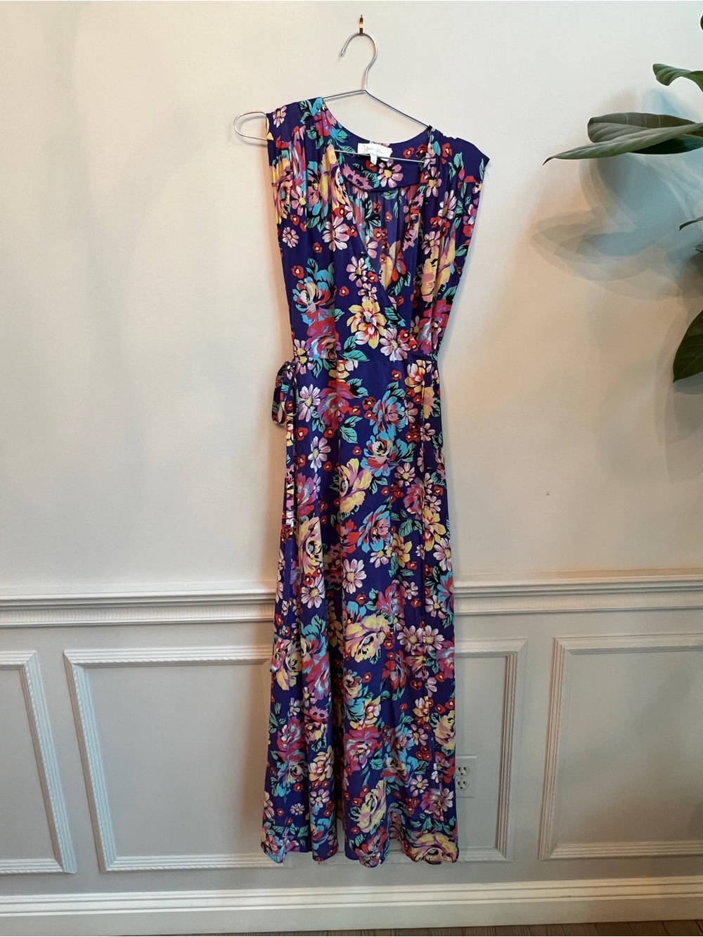 Yumi Kim Navy Floral Maxi Wrap Dress